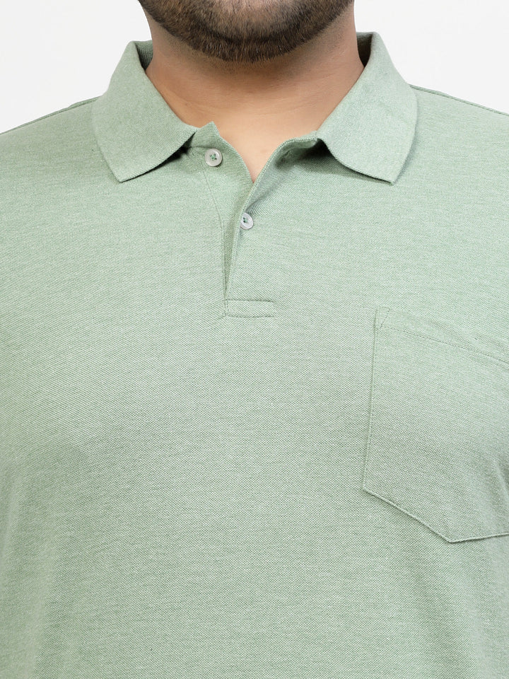 Men Polo Collar Pockets Regular Fit T-shirt