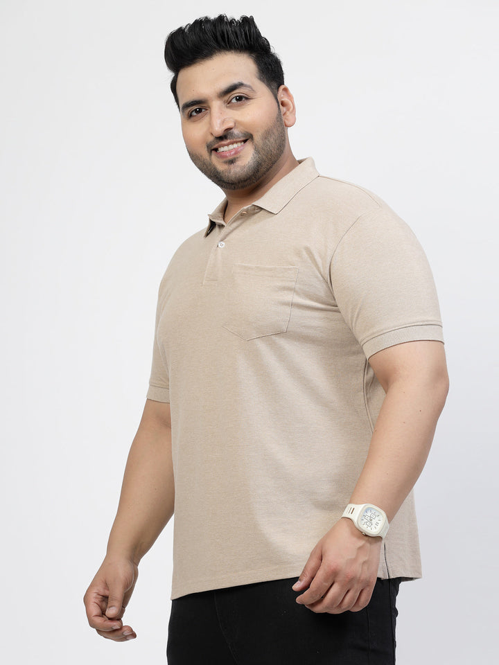 Brown Polo Collar Cotton T-Shirt