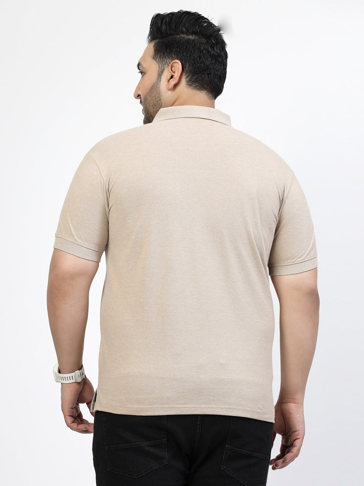 Brown Polo Collar Cotton T-Shirt