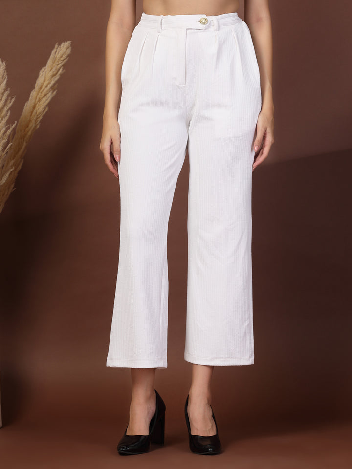 Women Regular Fit Pleated Trousers