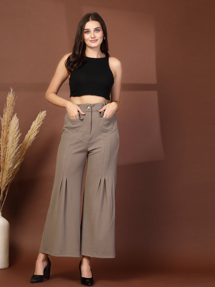 Women Loose Fit Pleated Trousers