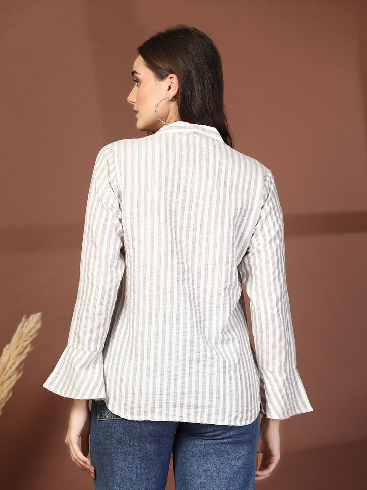 Women Opaque Striped Casual Shirt