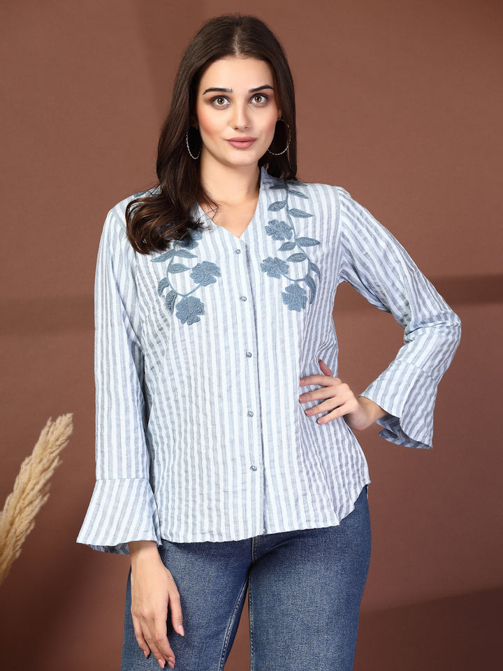 Women Opaque Striped Casual Shirt