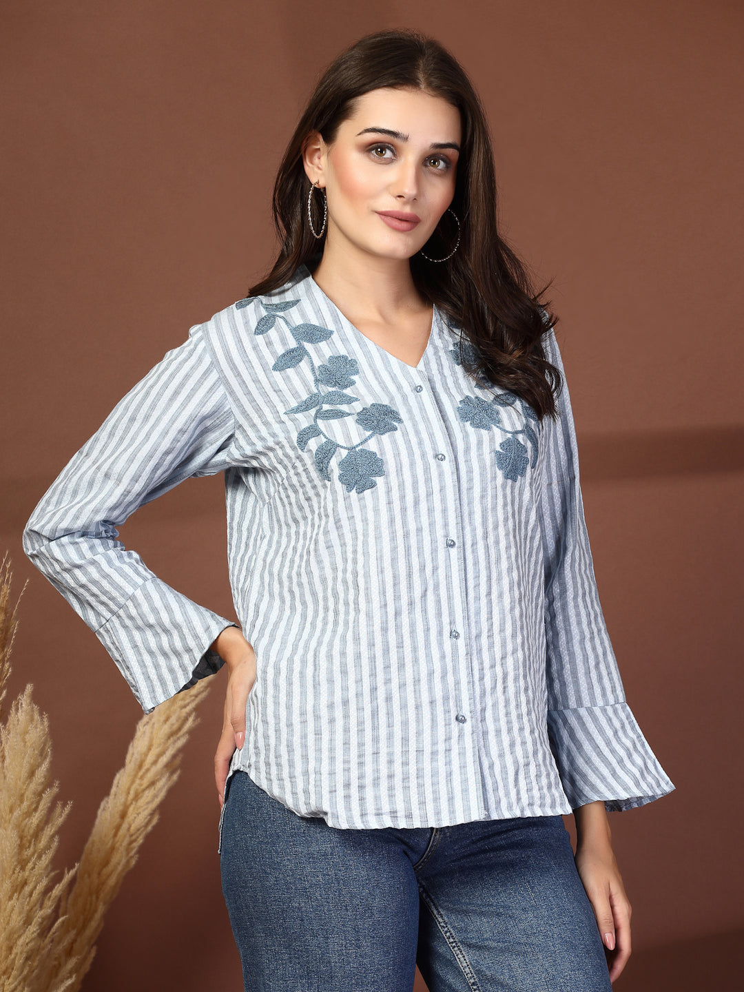 Women Opaque Striped Casual Shirt