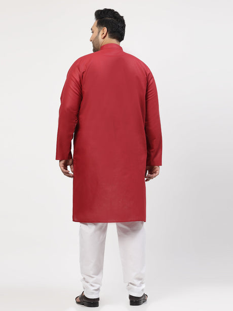 Mandarin Collar Pure Cotton Straight Kurta With Pyjama