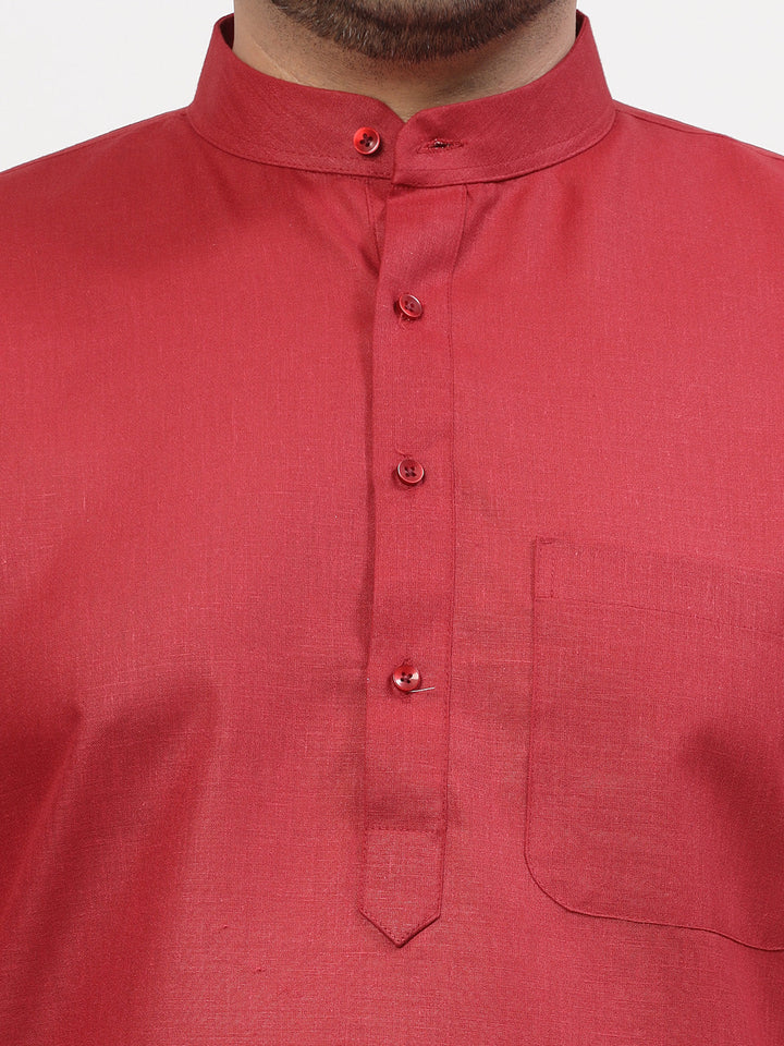 Mandarin Collar Pure Cotton Straight Kurta With Pyjama