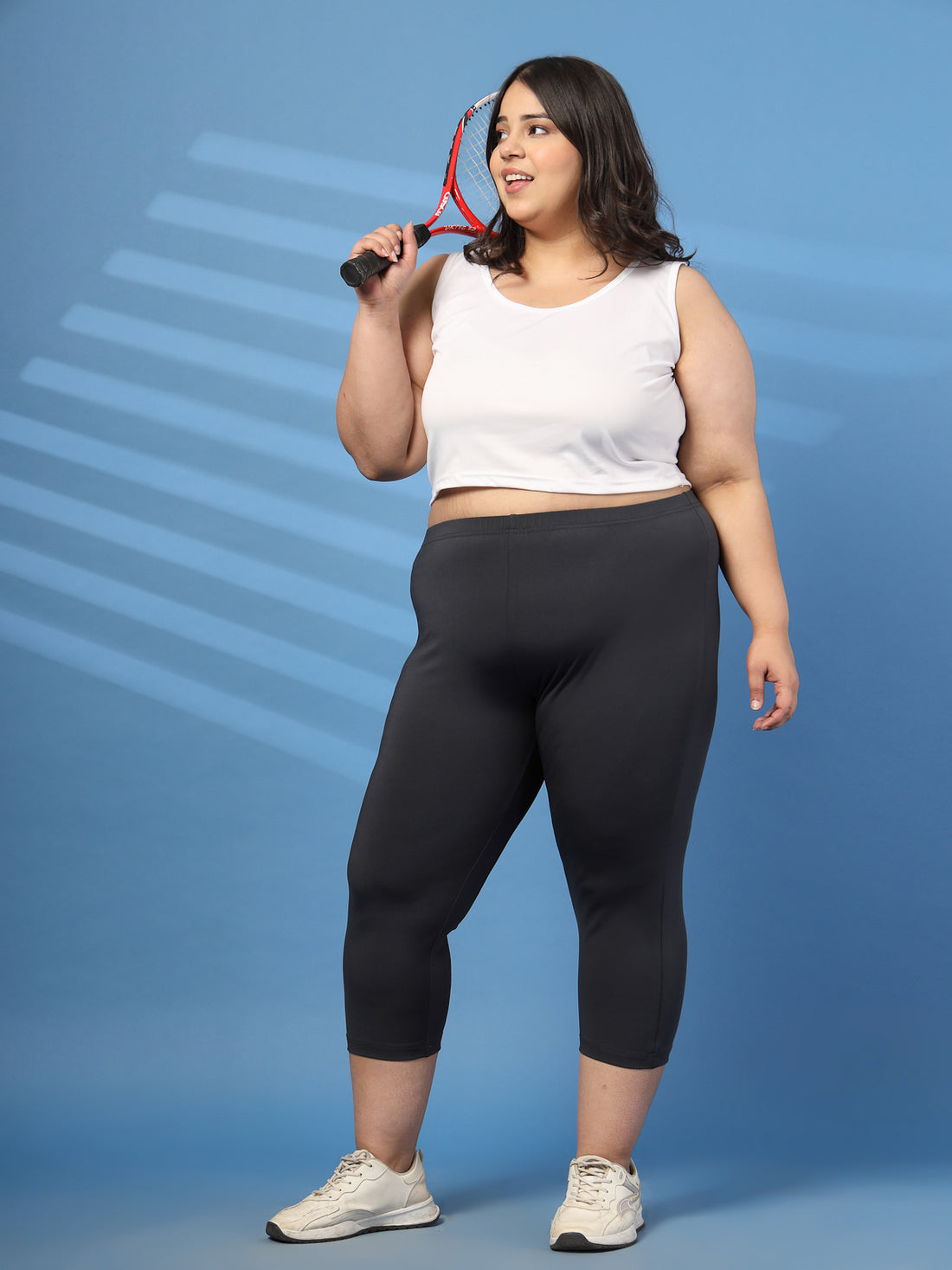 Plus Size Solid Regular Fit Capris