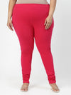 Plus Size Pink Churidar Leggings