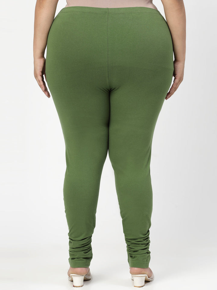 Women Green Solid Legging