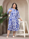 Plus Size Print A-Line Midi Dress