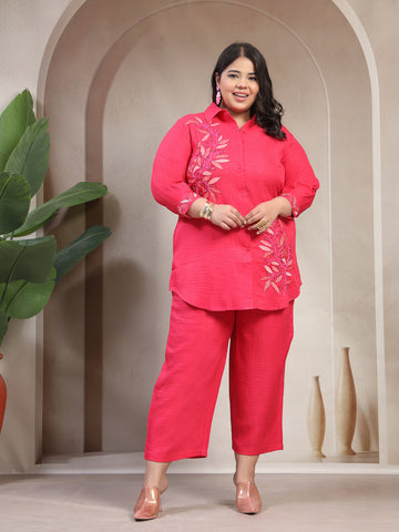 Plus Size Tunic Trouser With Hand Embellishment
