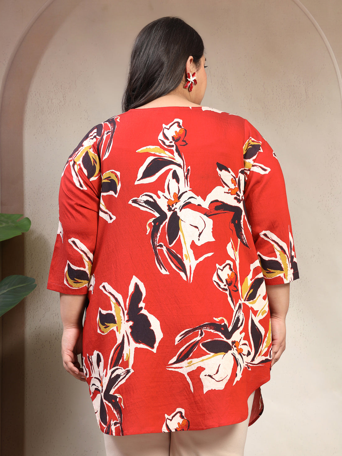 Plus Size Floral Print Top