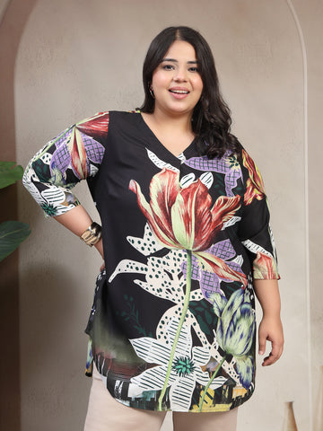 Plus Size Floral Print Top