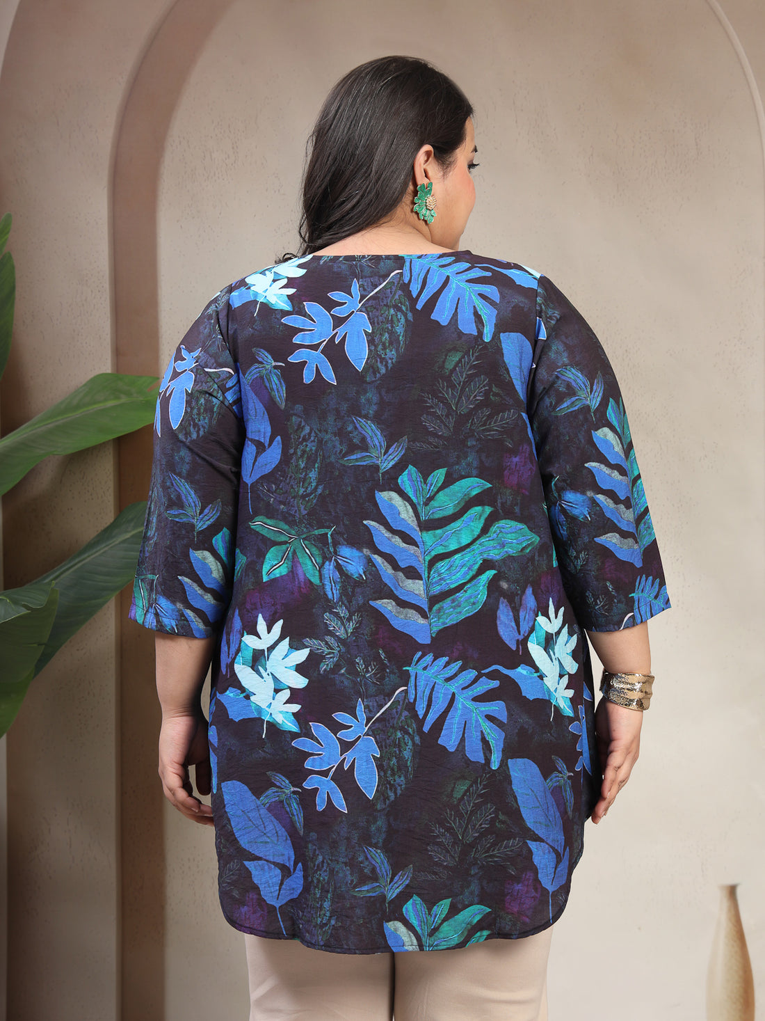 Plus Size Floral Print Top