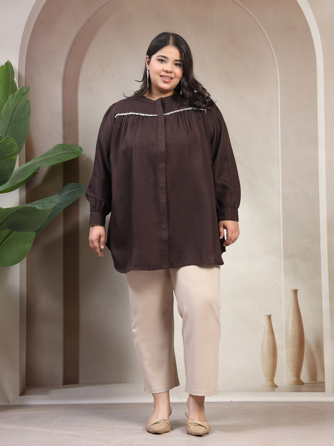 Plus Size Swarovski Embellished Tunic