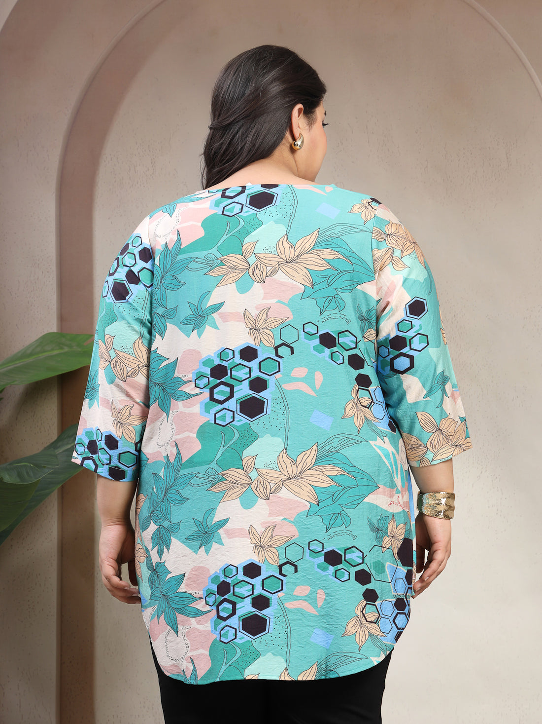 Plus Size Floral Print Top