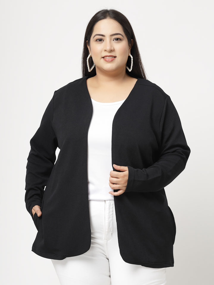 Black Open Front Shrug