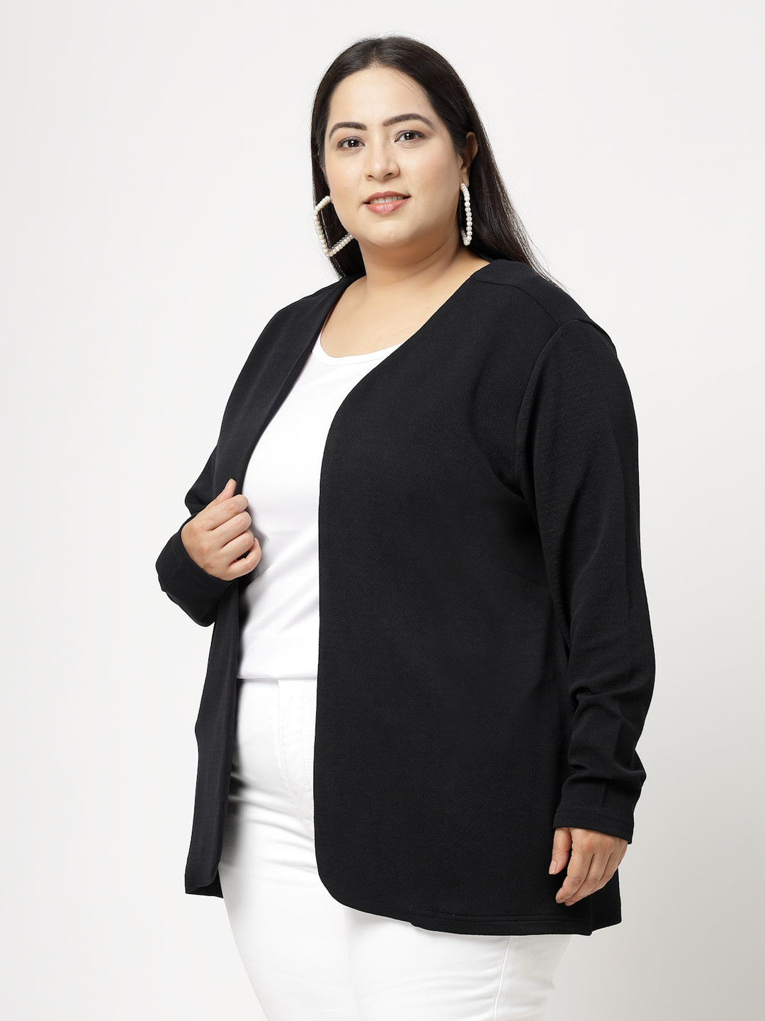 Black Open Front Shrug