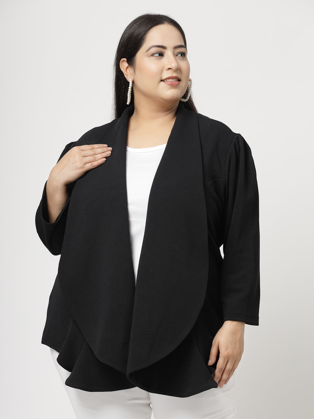 Black Open Front Shrug