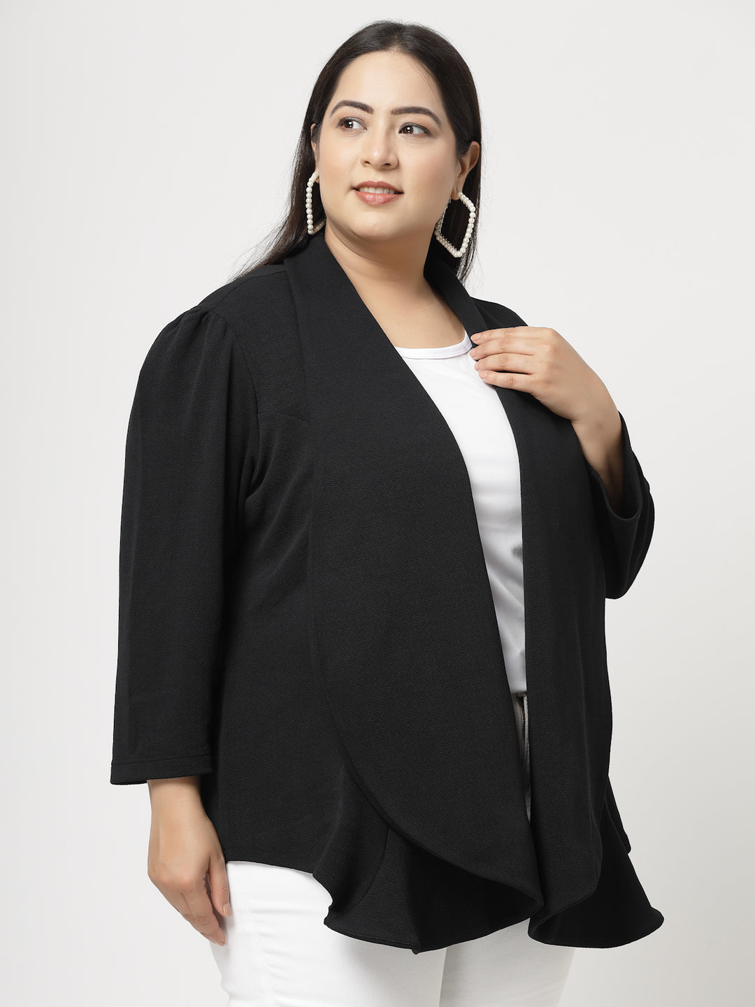 Black Open Front Shrug