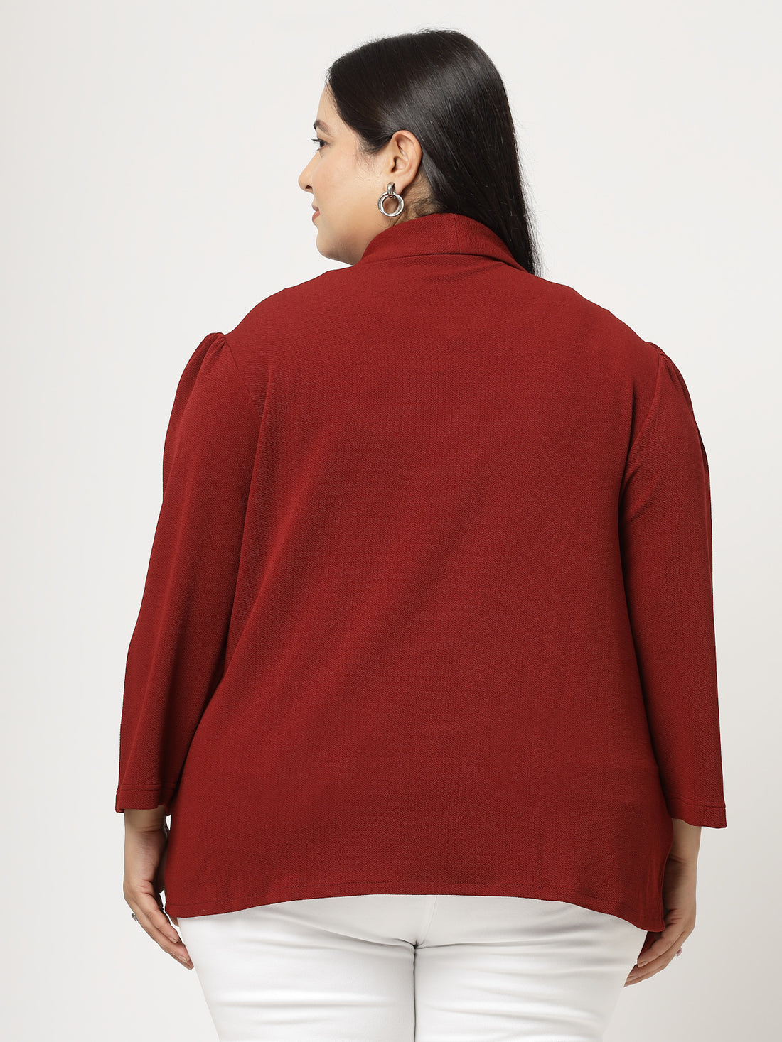 Maroon Open Front Shrug