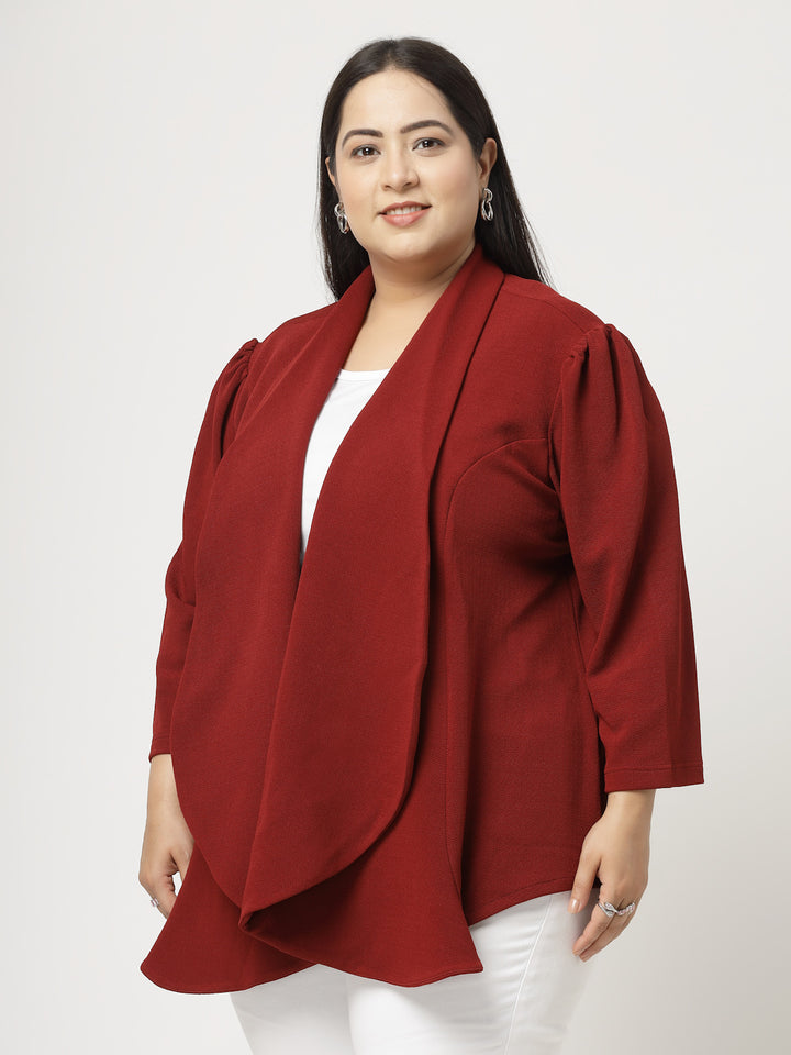 Maroon Open Front Shrug