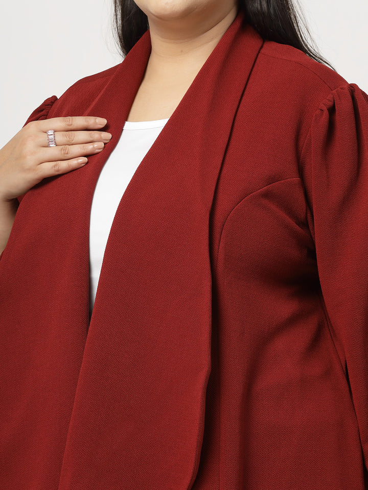 Maroon Open Front Shrug