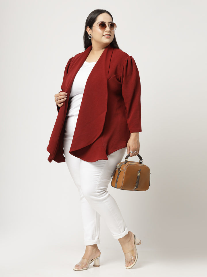 Maroon Open Front Shrug