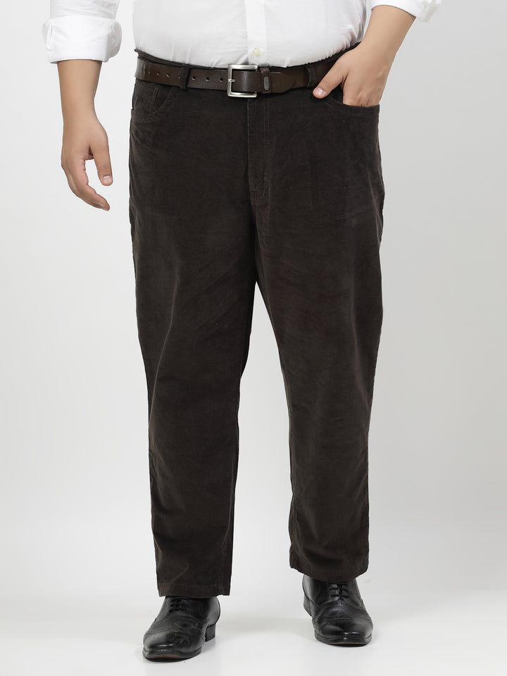 Men Smart Fit Corduroy Chinos Trousers