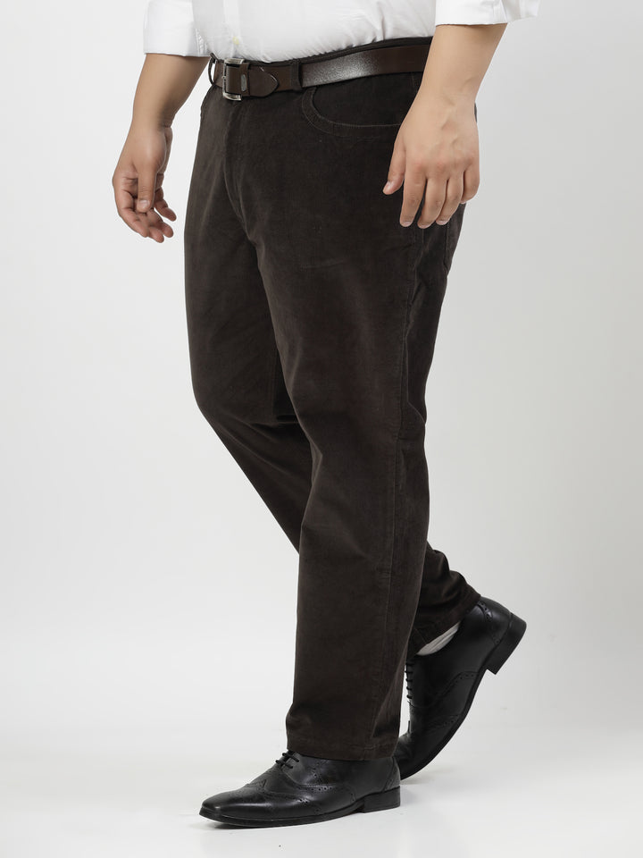 Men Smart Fit Corduroy Chinos Trousers