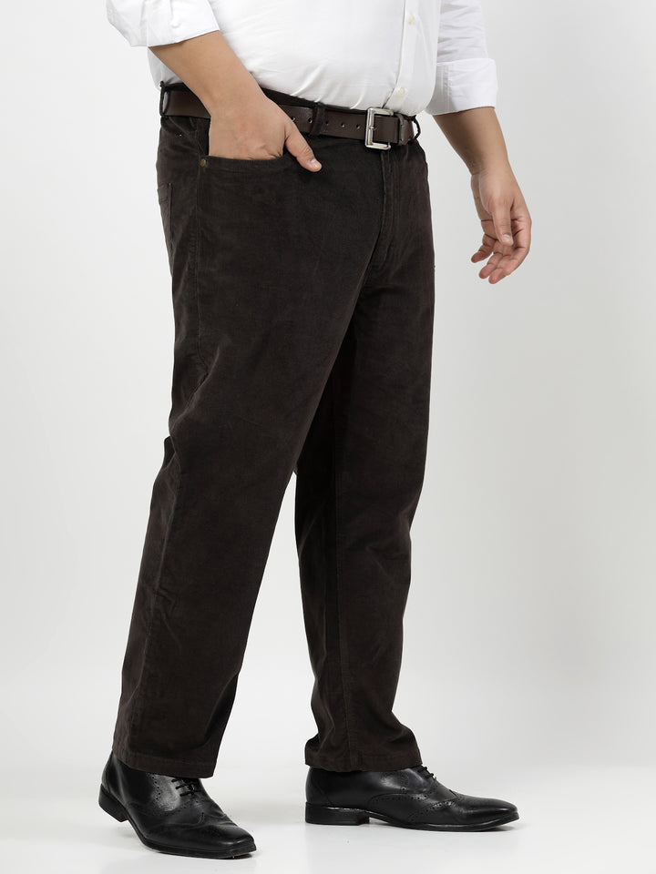 Men Smart Fit Corduroy Chinos Trousers