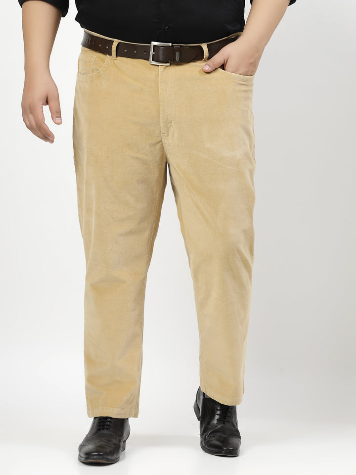 Men Smart Fit Corduroy Chinos Trousers