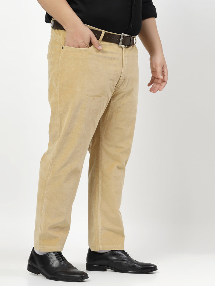 Men Smart Fit Corduroy Chinos Trousers