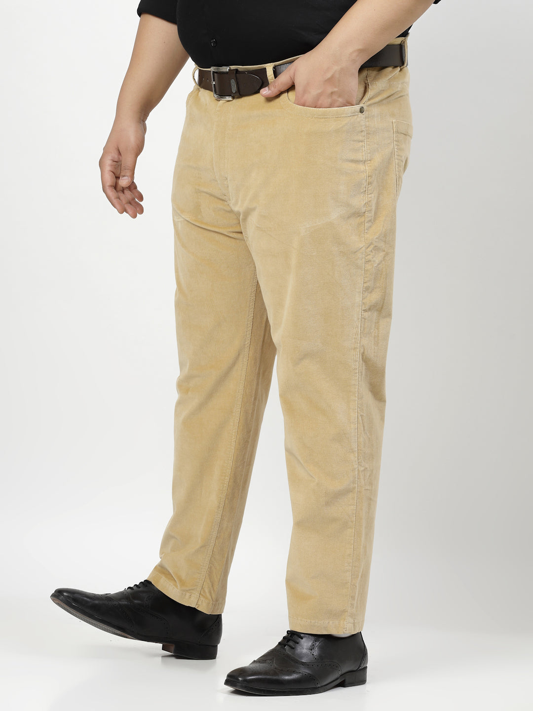 Men Smart Fit Corduroy Chinos Trousers