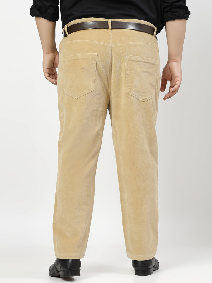 Men Smart Fit Corduroy Chinos Trousers