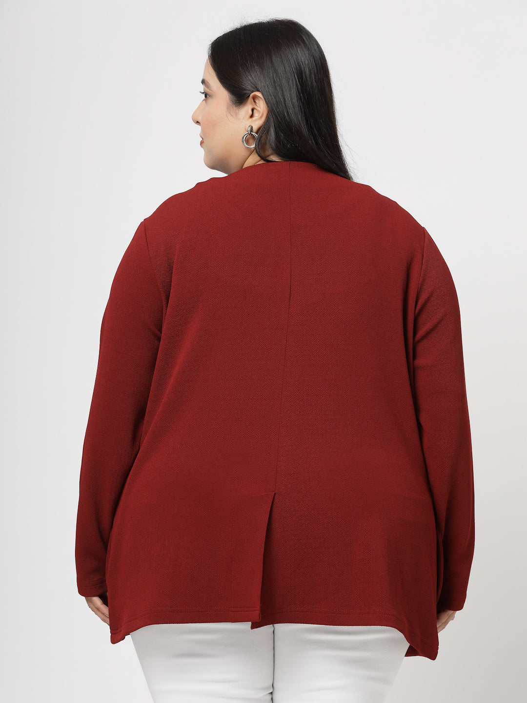 Maroon Open Front Shrug