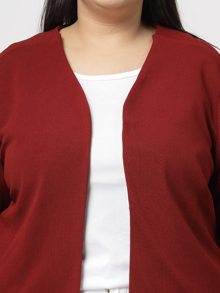 Maroon Open Front Shrug