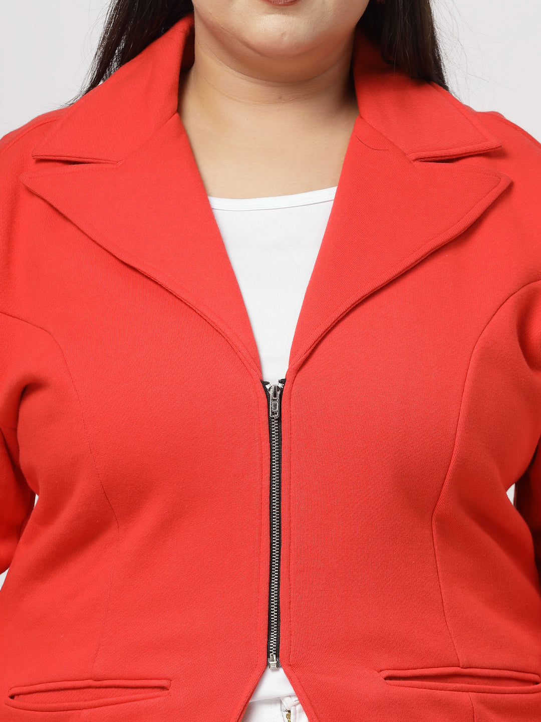 Women Fleece Longline Tailored Jacket