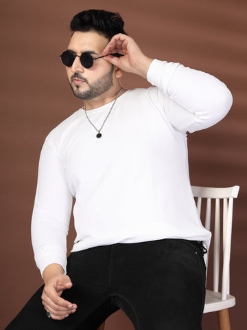 Men Plus Size Solid Round Neck T-shirt