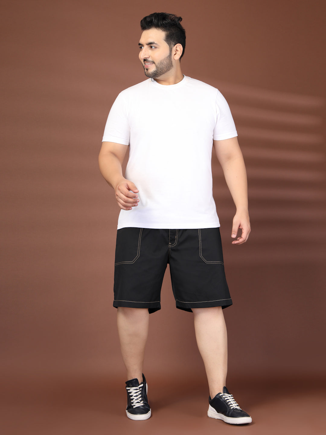 Plus Size Pure Cotton Relaxed-Fit Cargo Shorts