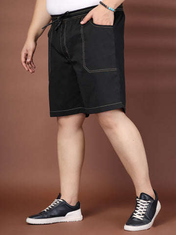 Plus Size Pure Cotton Relaxed-Fit Cargo Shorts