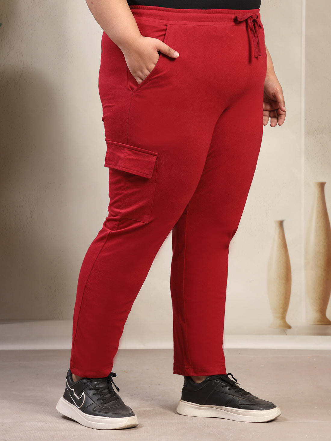 Plus Size Women Mid-Rise Cargo Track Pant