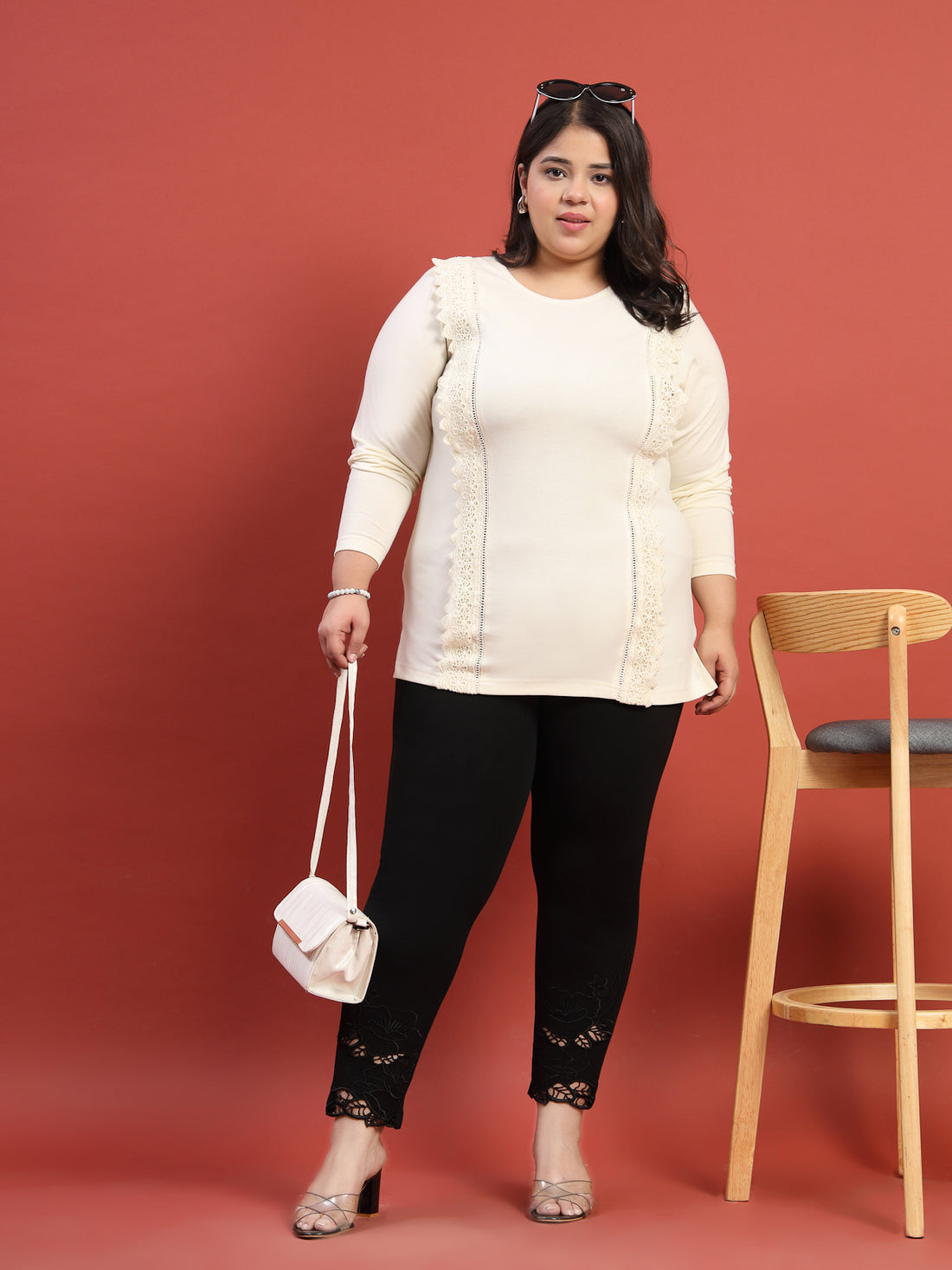 Plus Size Women Solid Round Neck Cotton T-shirt