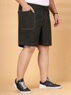Plus Size Pure Cotton Relaxed-Fit Cargo Shorts