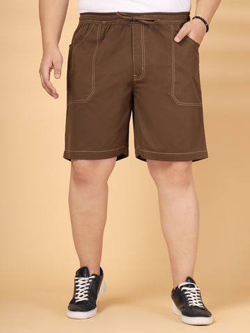 Plus Size Pure Cotton Relaxed-Fit Cargo Shorts