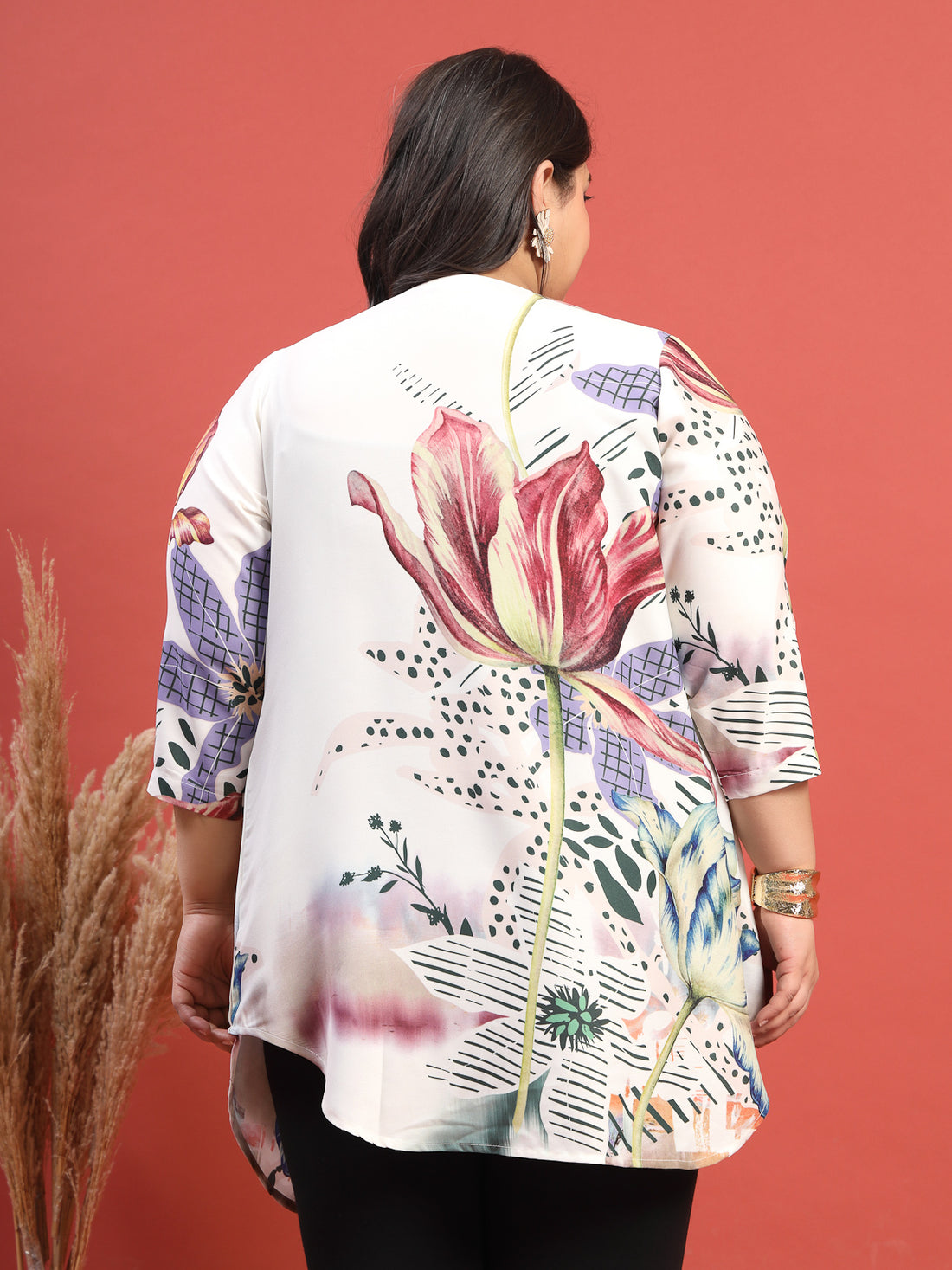 Plus Size Floral Print Top