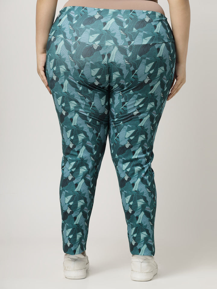 Women Plus Size Printed Ankle-Length Gym Tights