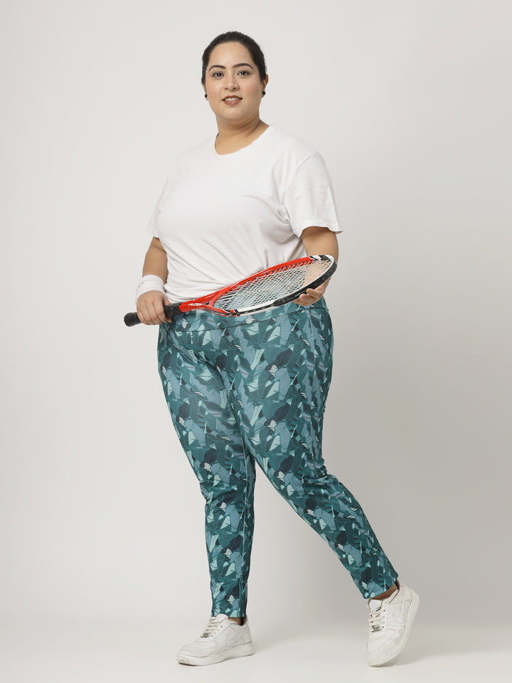 Women Plus Size Printed Ankle-Length Gym Tights