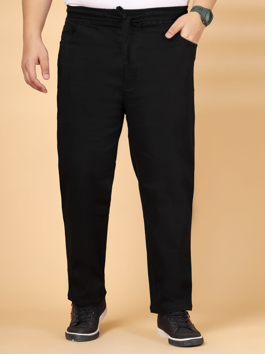 Plus Size Men Comfort Regular Fit Mid-Rise Stretchable Jeans