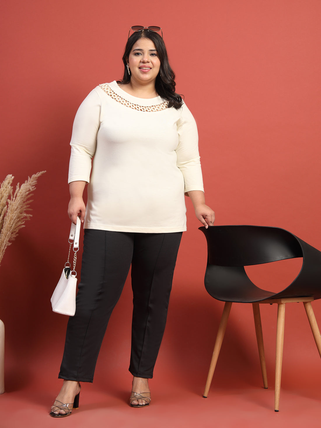 Plus Size Women Cut Outs T-shirt